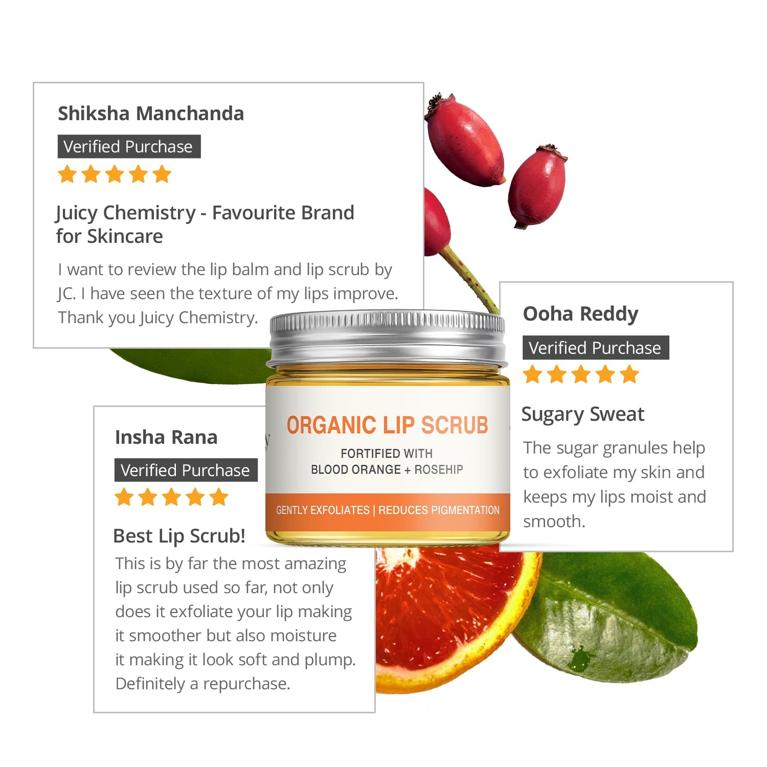 Lip Scrub for Pigmentation | Blood Orange & Rosehip Lip Scrub