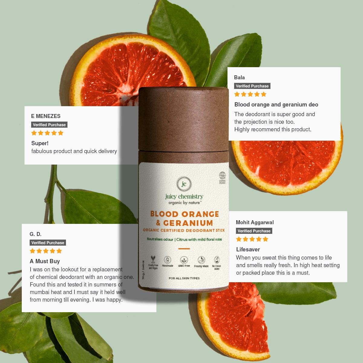 Certified Organic Blood Orange and Geranium Deodorant Stick - Product Review