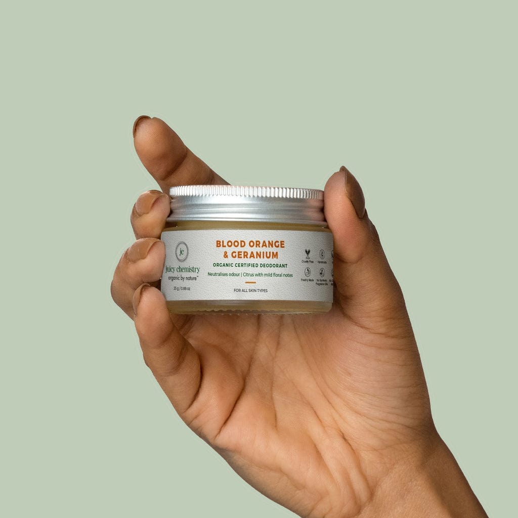 Certified Organic Blood Orange and Geranium Deodorant Stick - Product Showcase