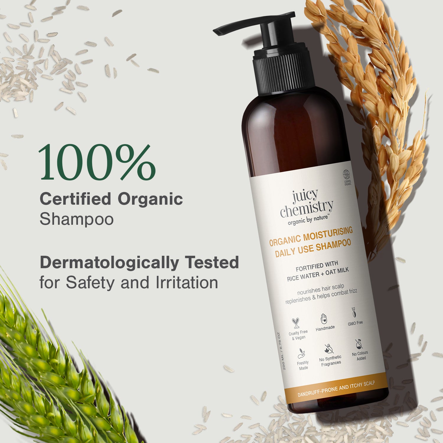 Certified Organic Moisturising Daily Use Shampoo