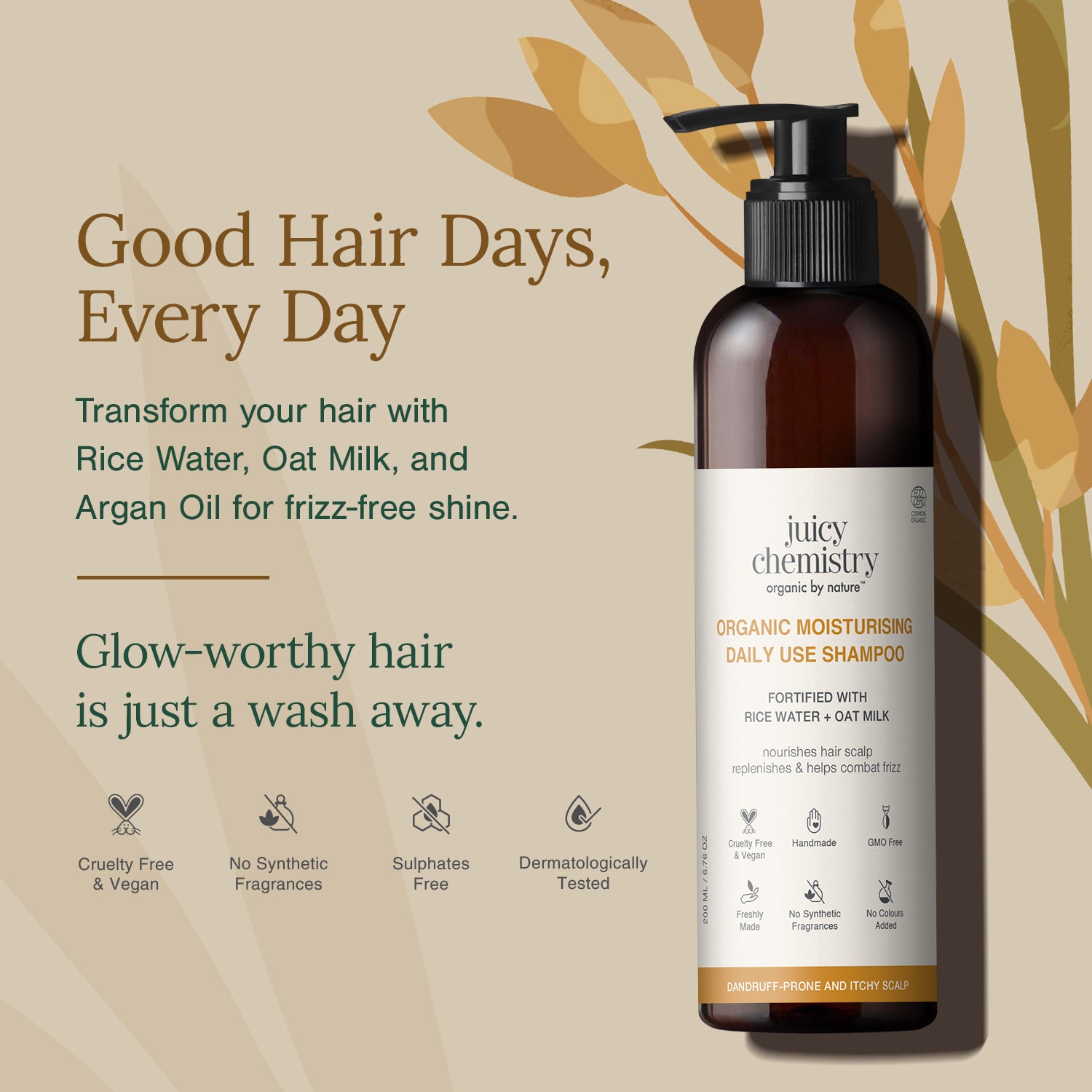 Certified Organic Moisturising Daily Use Shampoo