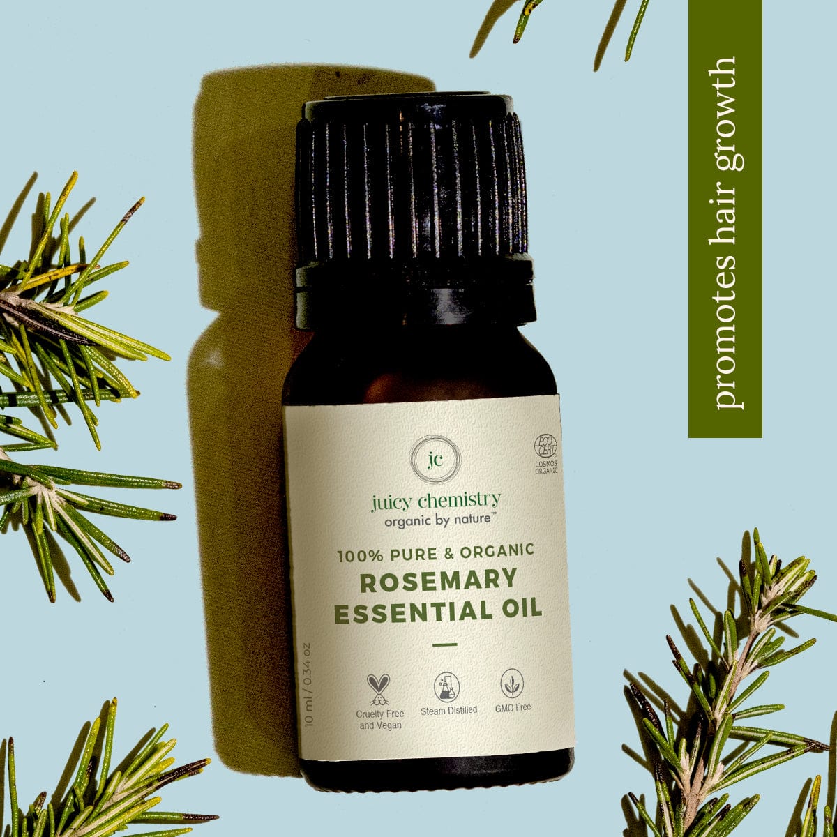 Organic Rosemary Essential Oil for Skin, Hair & Body Care