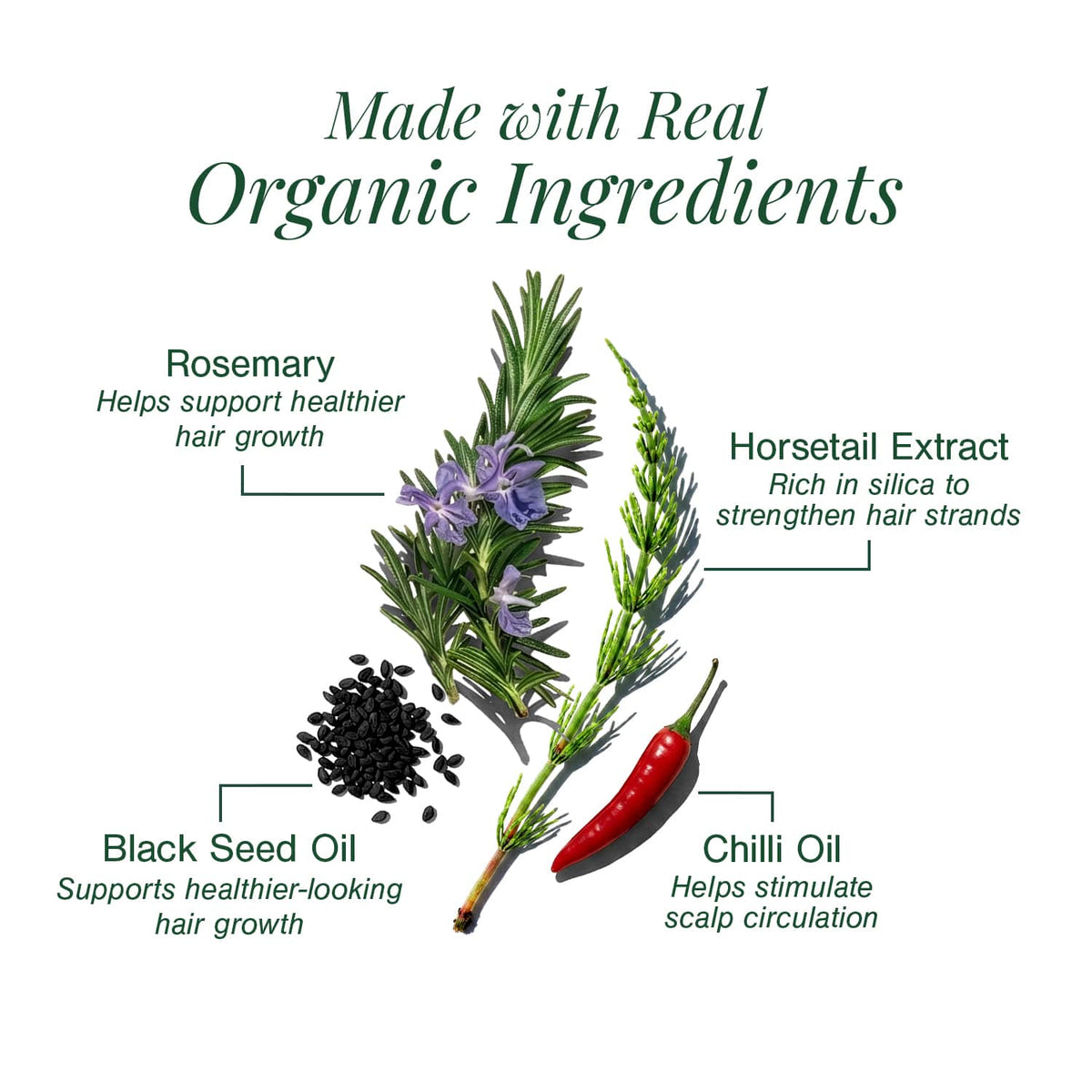 100% Natural Hair Growth Oil with Chilli + Rosemary, 100 ml