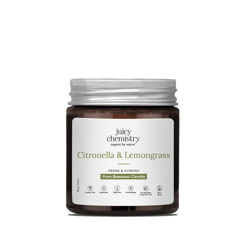 Citronella and Lemongrass Pure Beeswax Candle