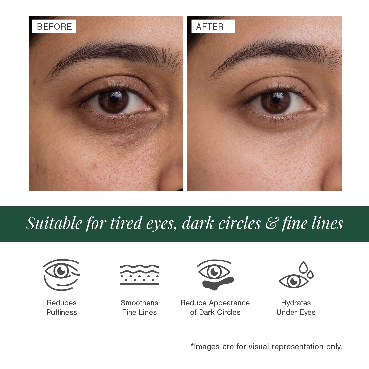 Organic Under Eye Repair Cream Fortified with Damask Rose + Coffee