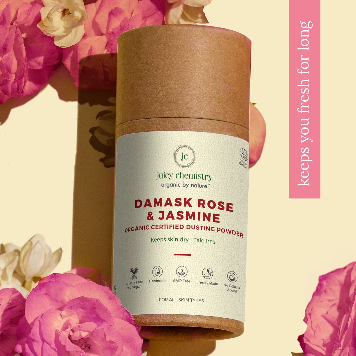 Damask Rose and Jasmine Organic Dusting Powder - Product Main Image