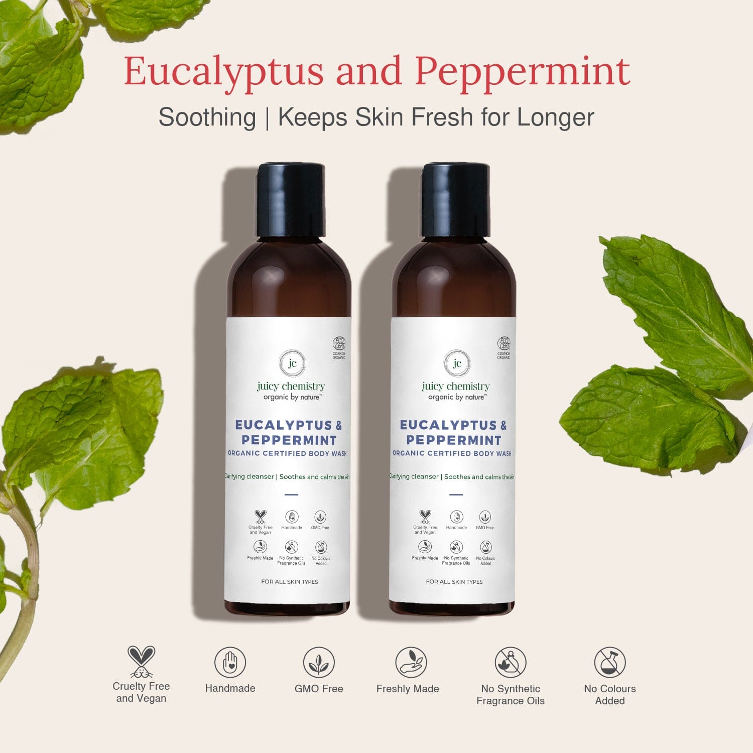 Buy Eucalyptus and Peppermint Body Wash (Pack of 2) Online