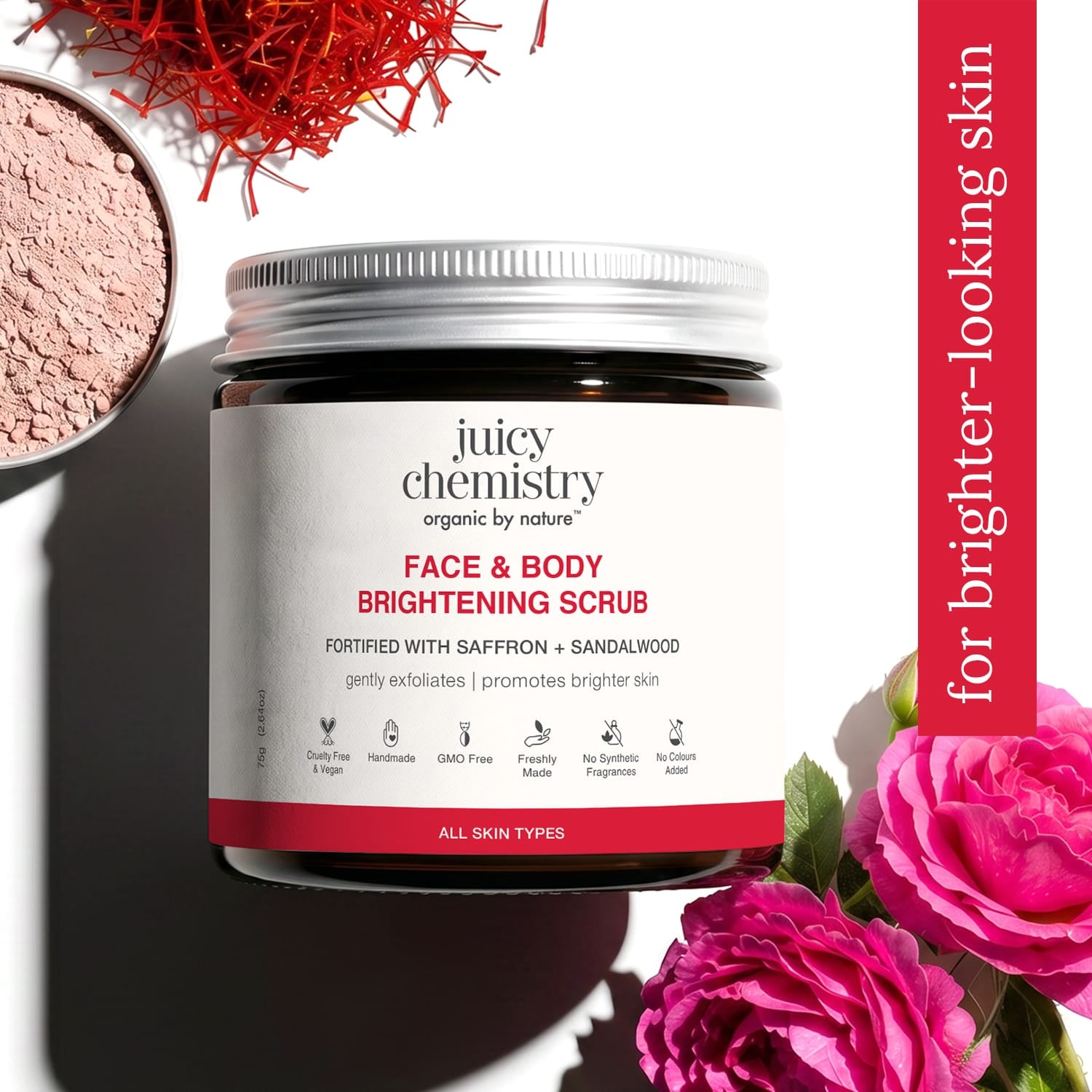 Face & Body Brightening Scrub Fortified with Saffron + Sandalwood