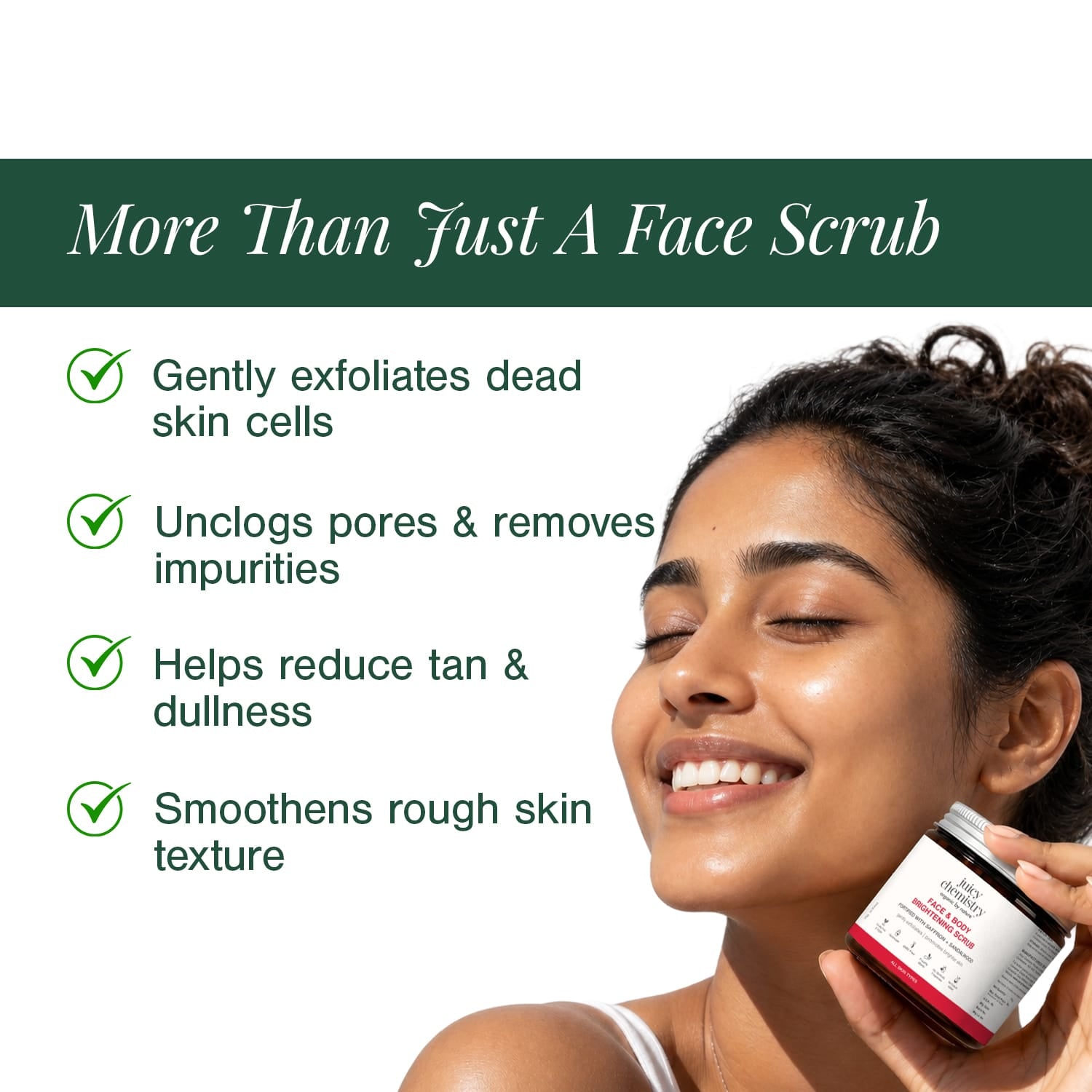 Face & Body Brightening Scrub Fortified with Saffron + Sandalwood