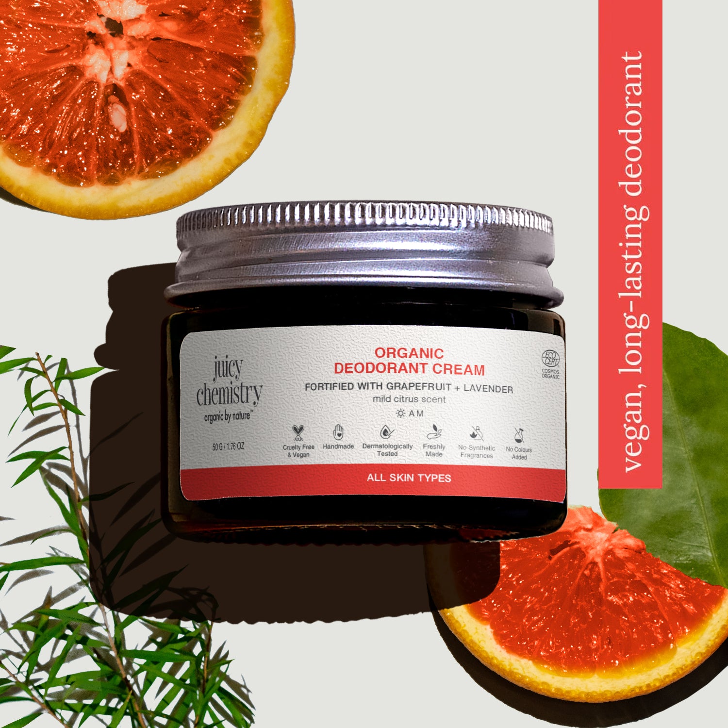 Grapefruit and Lavender Organic Deodorant Cream..