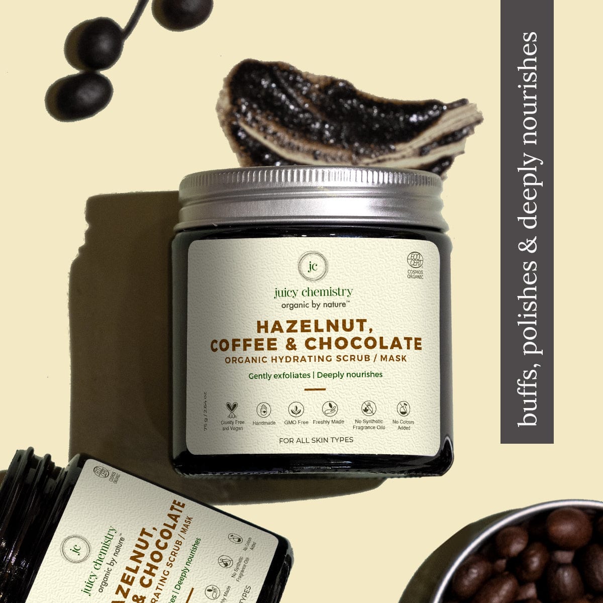 Hazelnut, Coffee and Chocolate Organic Face Scrub/Mask