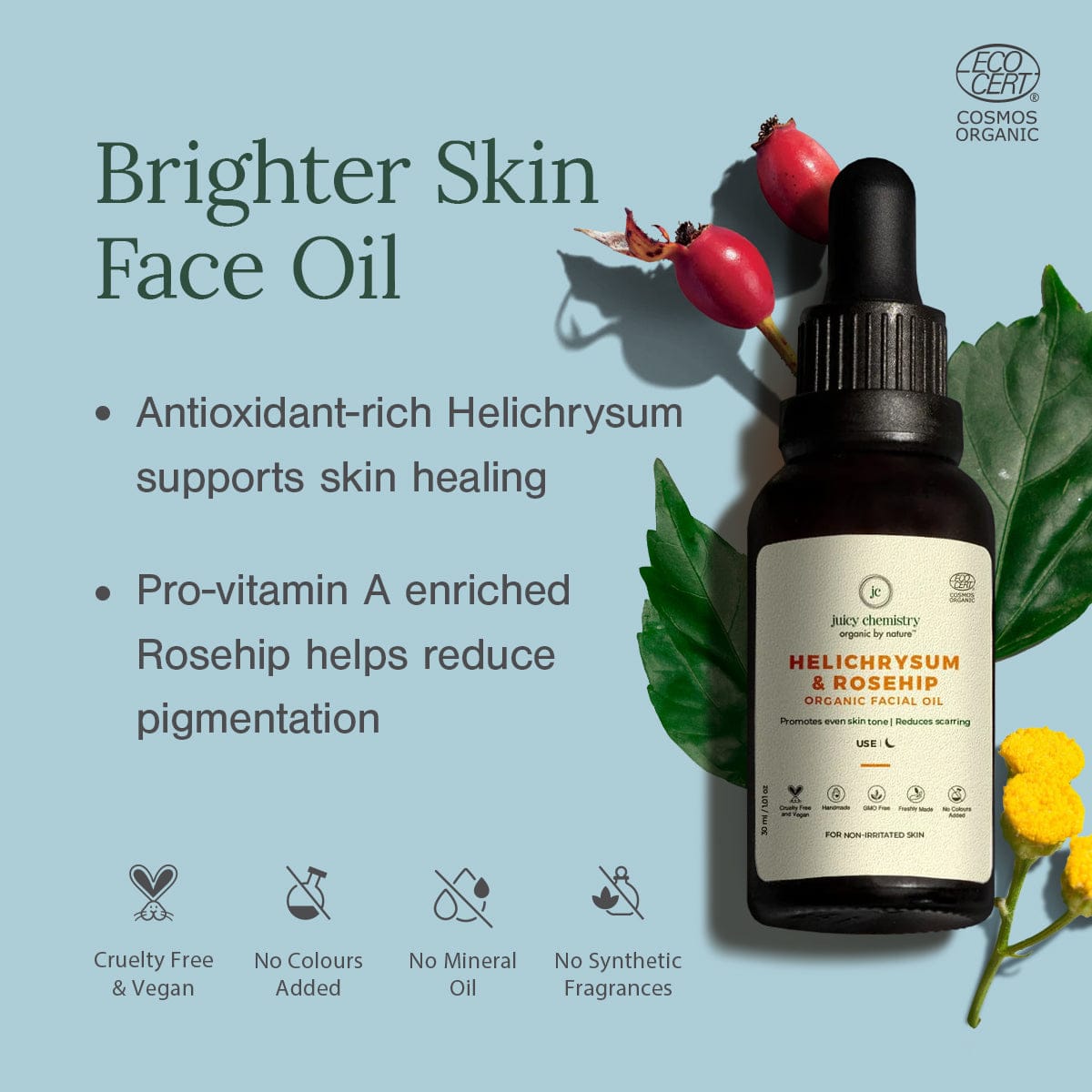 Helichrysum Rosehip Organic Facial Oil - Product Benefits
