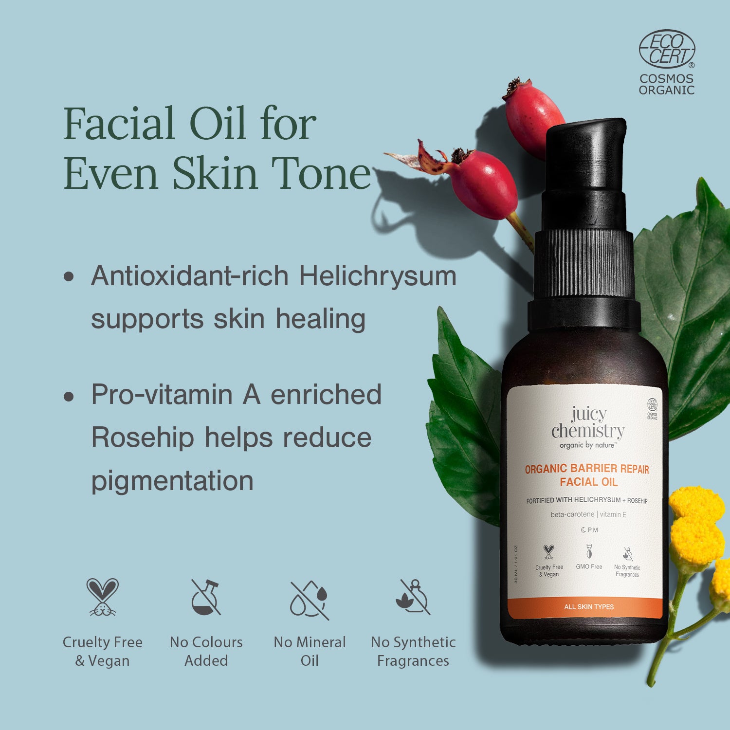 Helichrysum and Rosehip Facial Oil..