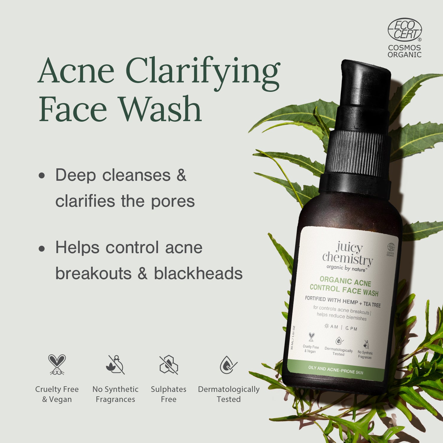 Hemp, Tea Tree and Neem Face Wash..