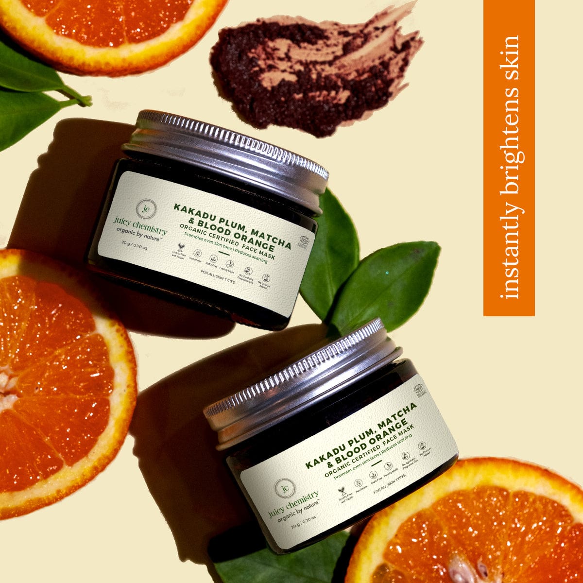 Kakadu Plum, Matcha and Blood Orange Organic Face Mask