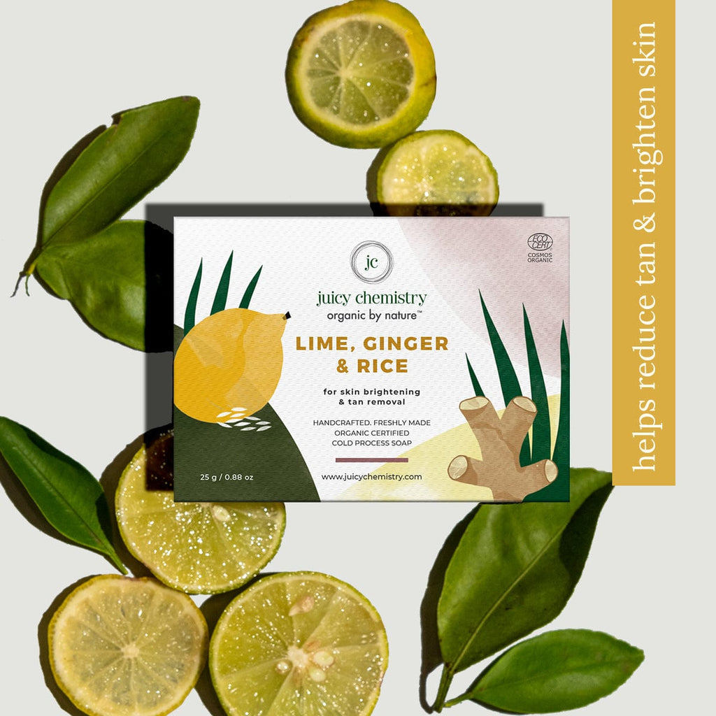 Lime Ginger Rice Organic Face body Soap TrialSize