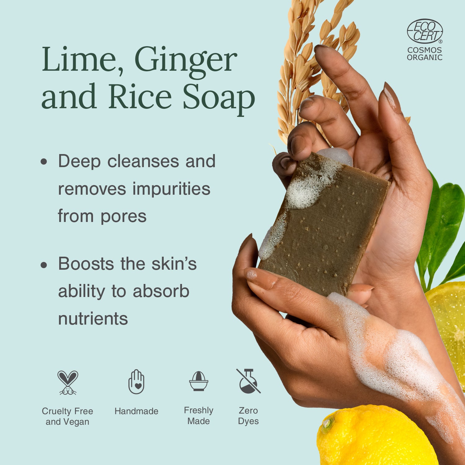 Lime, Ginger and Rice Soap