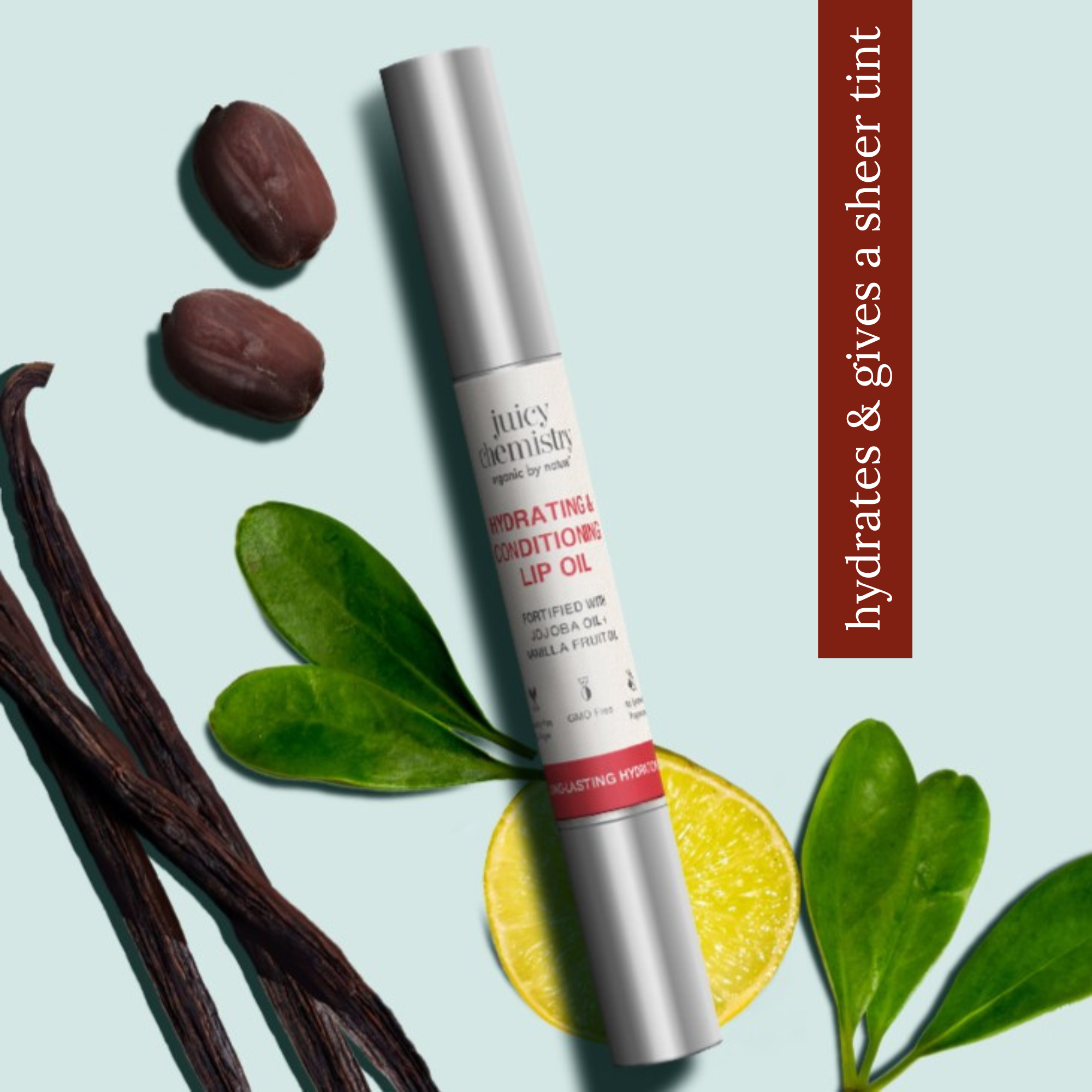 Hydrating & Conditioning Lip Oil Fortified with Jojoba Oil + Vanilla Fruit Oil