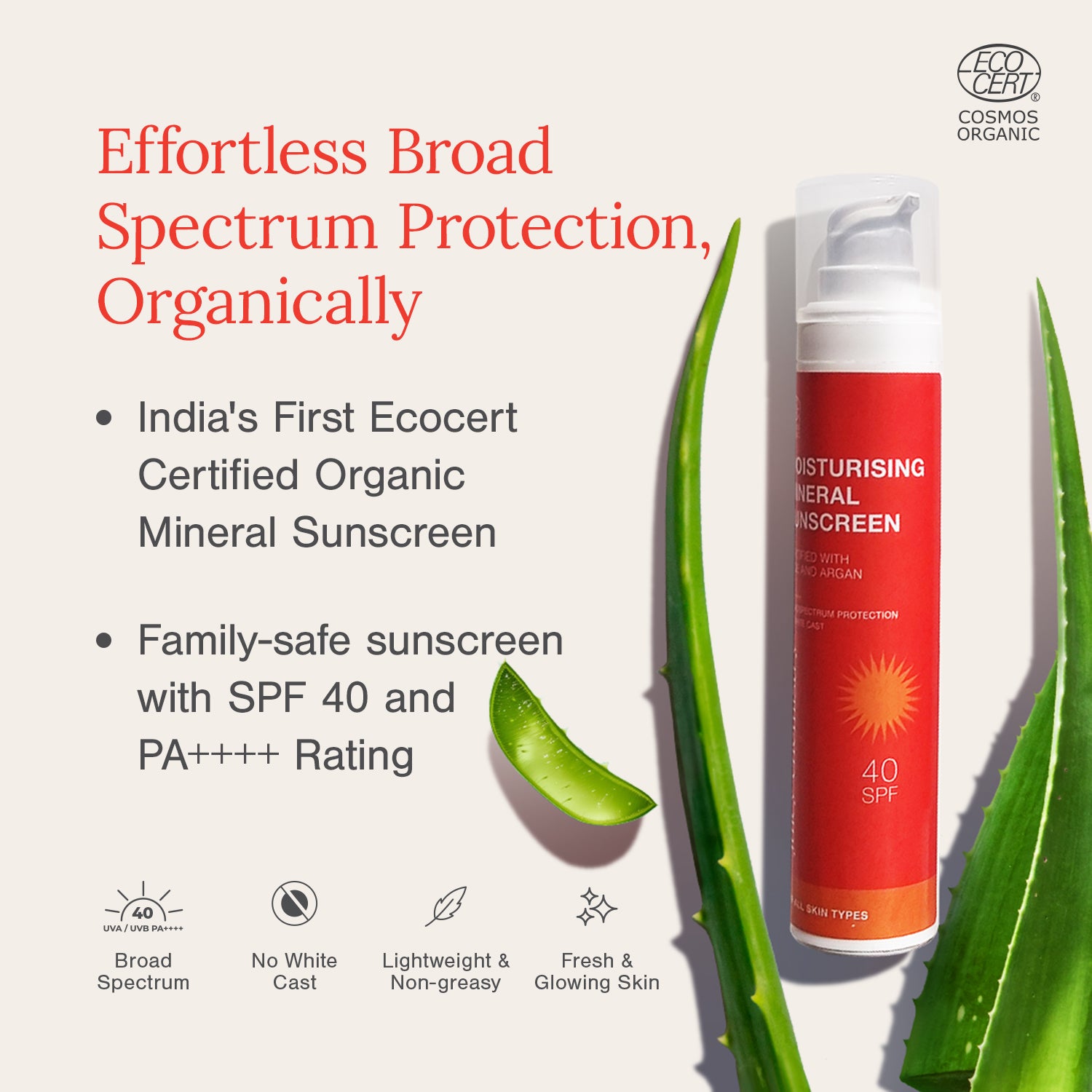 Moisturising Mineral Sunscreen SPF 40, PA++++