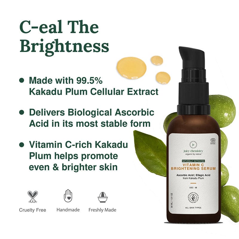 Natural Vitamin C Skin Brightening Serum - Product Benefits Image