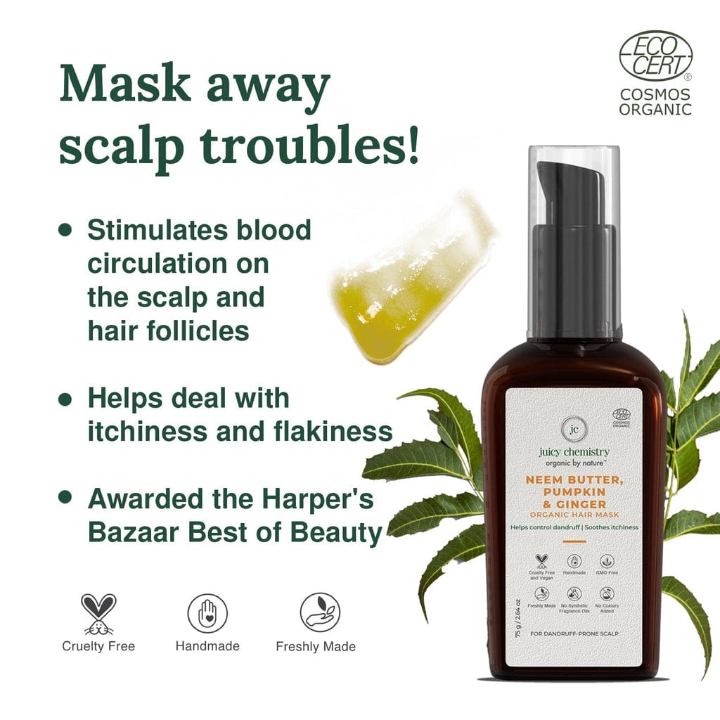 Neem Butter, Pumpkin and Ginger Organic Hair Mask for Hair Growth - Product Benefits