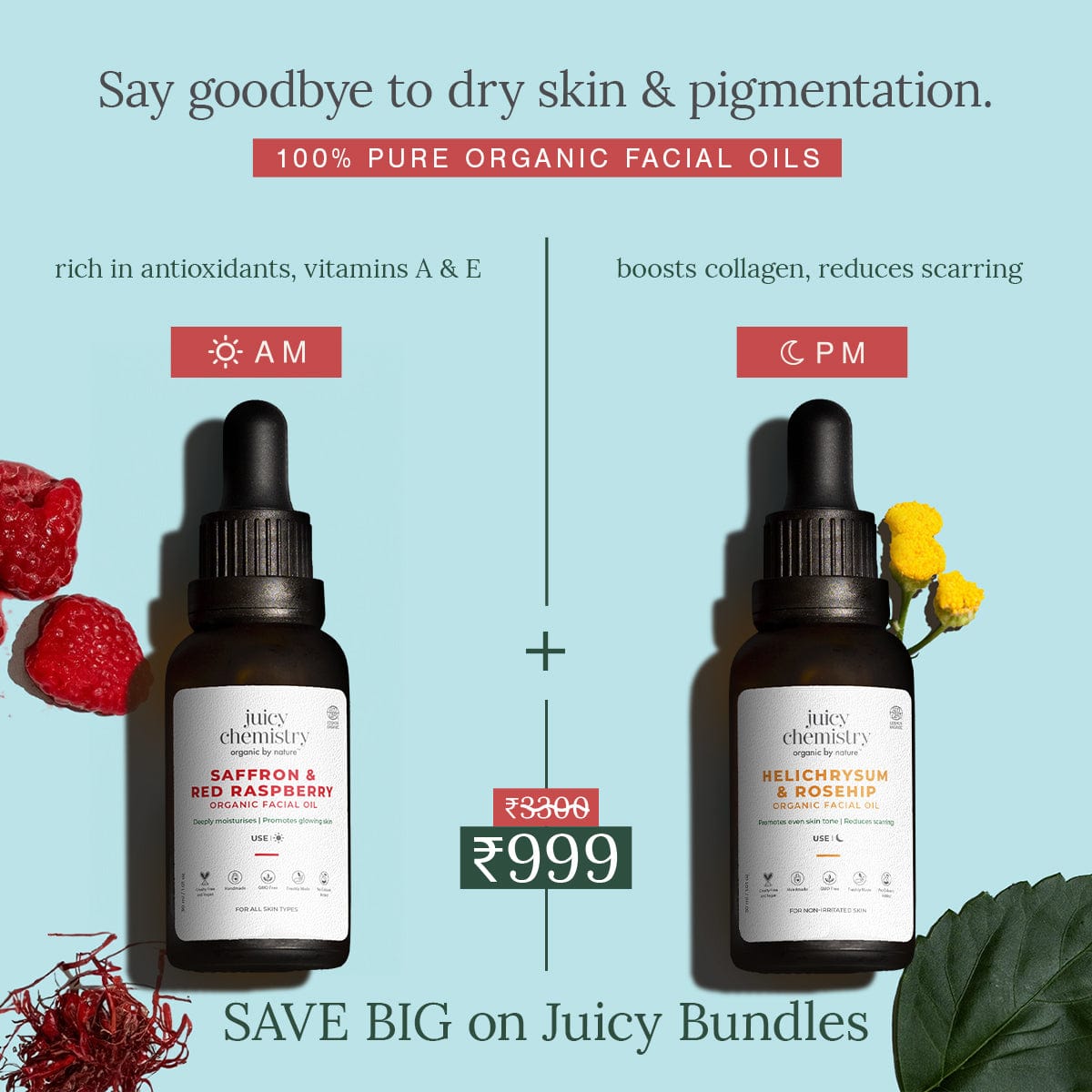 Organic Facial Oil for AM and PM - Juicy Bundle Image