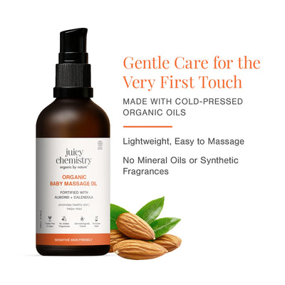 Organic Baby Massage Oil Fortified with Almond + Calendula