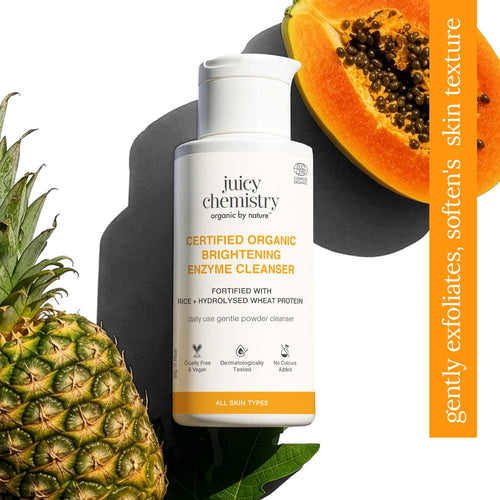 Certified Organic Brightening Enzyme Cleanser Fortified with Rice + Hydrolysed Wheat Protein