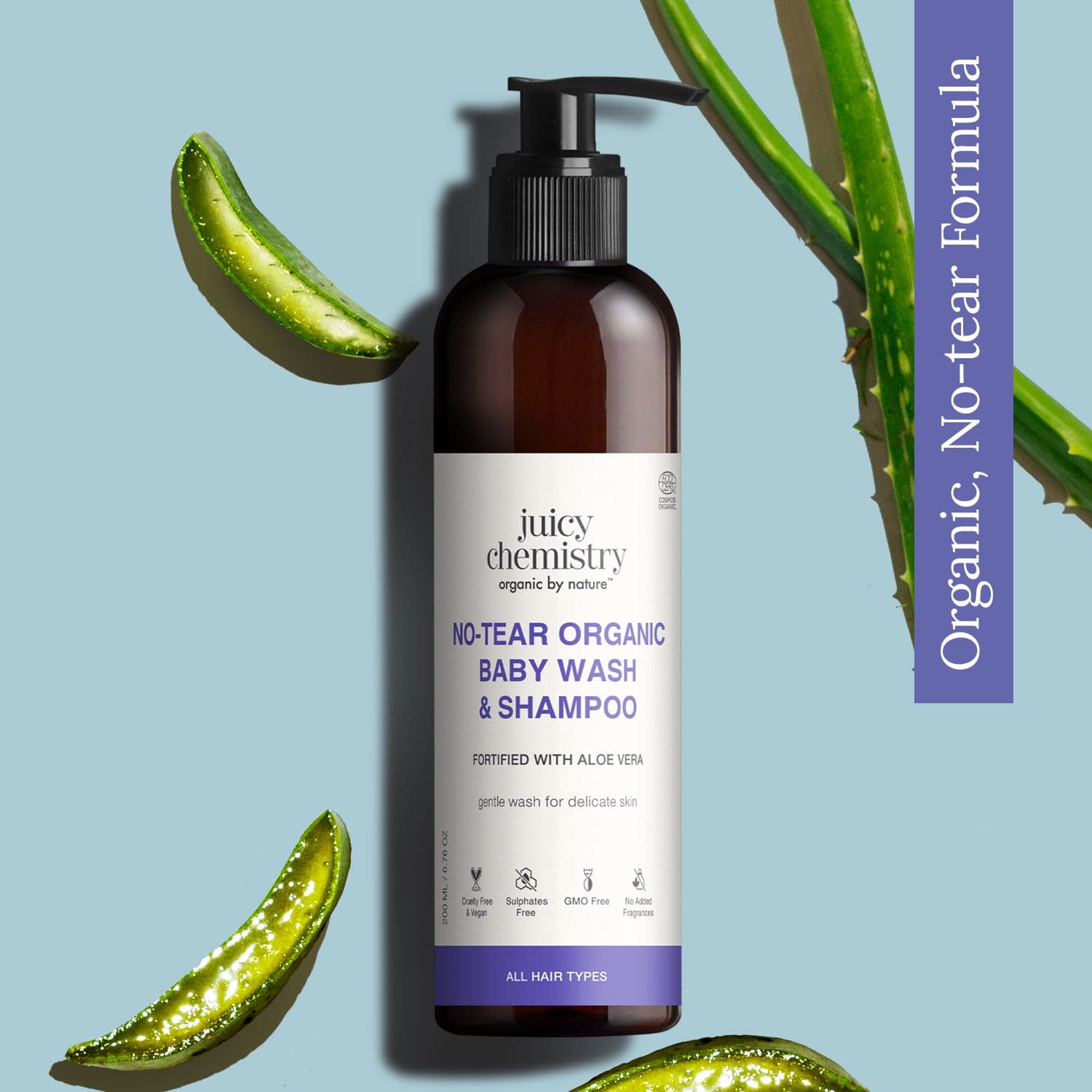 Avocado, Coconut Olive Organic Head To Toe Baby Wash Tear Free