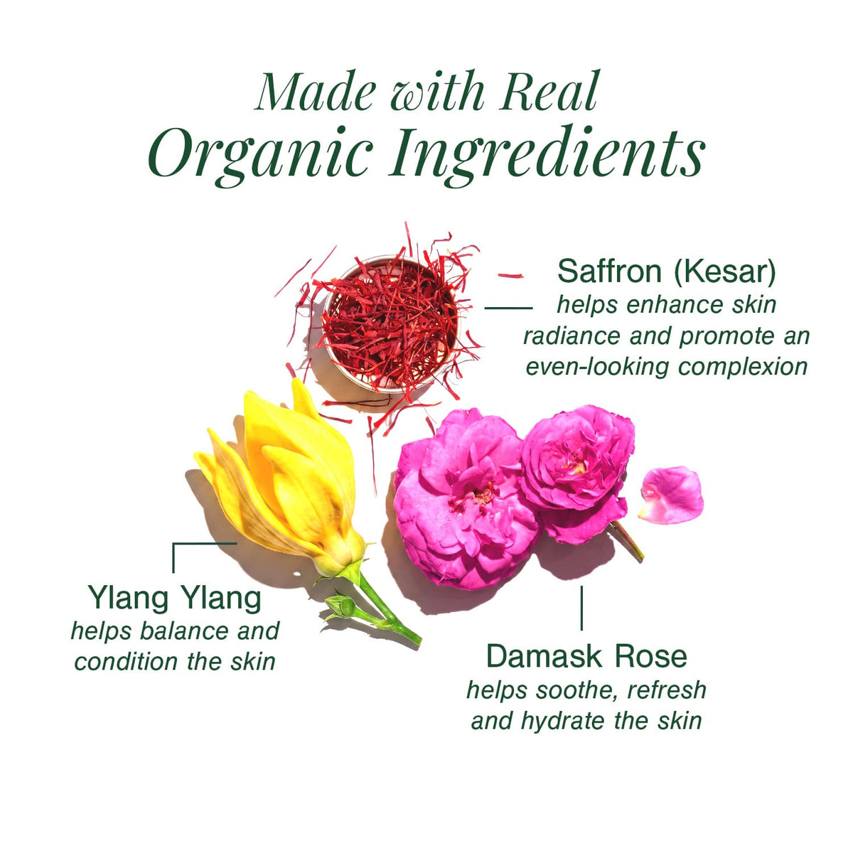 Organic saffron face wash for daily cleansing and radiant-looking skin.