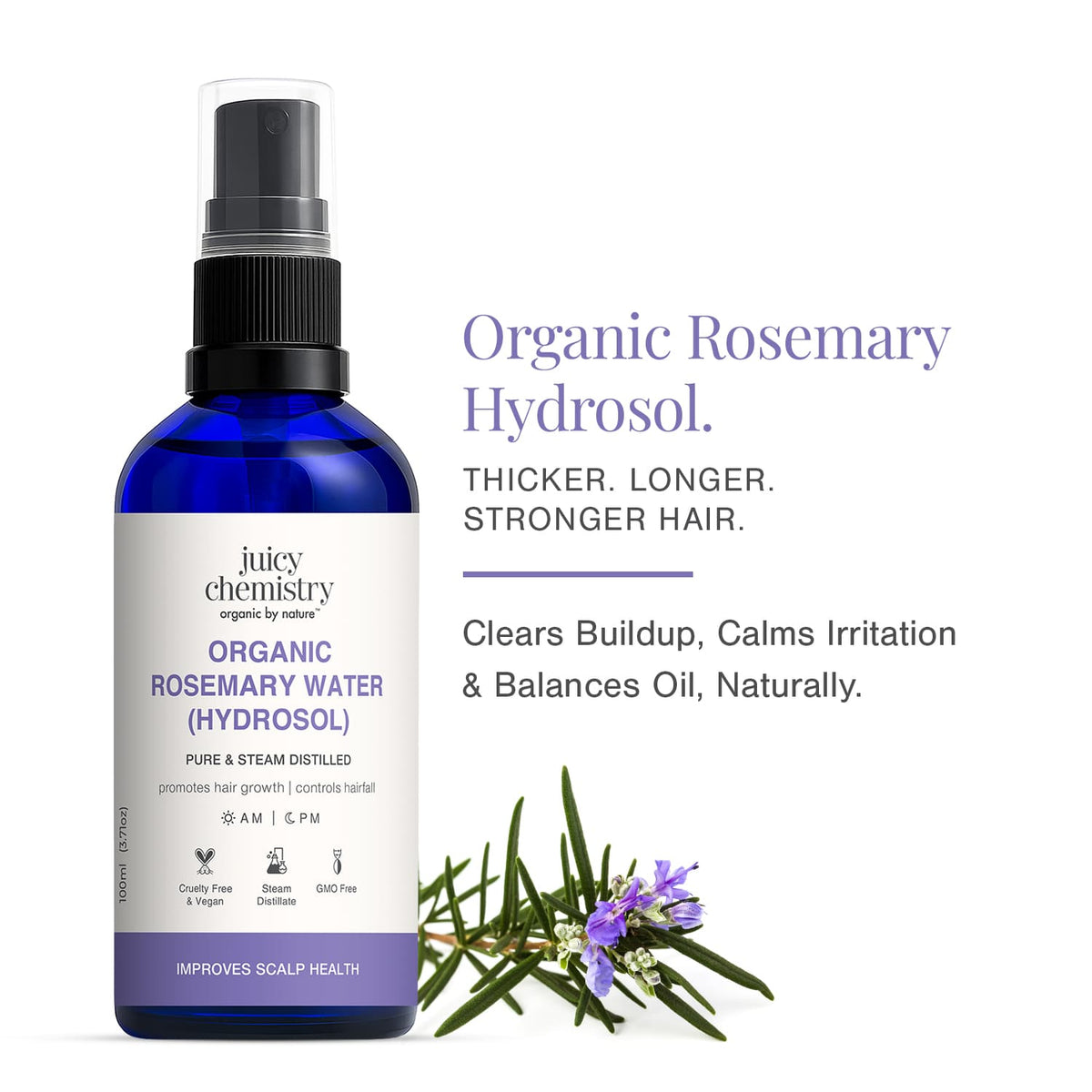 Organic Rosemary Water (Hydrosol)
