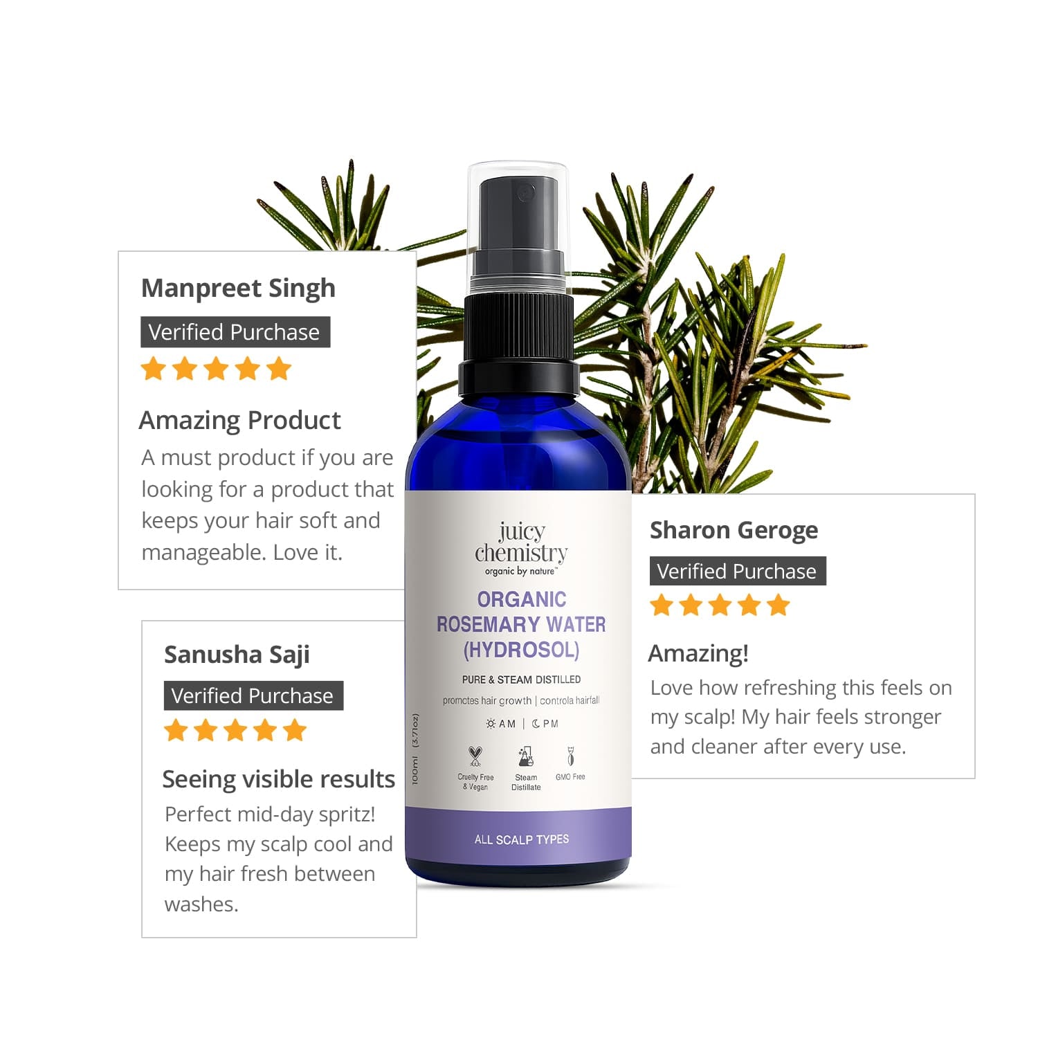 Organic Rosemary Water (Hydrosol)