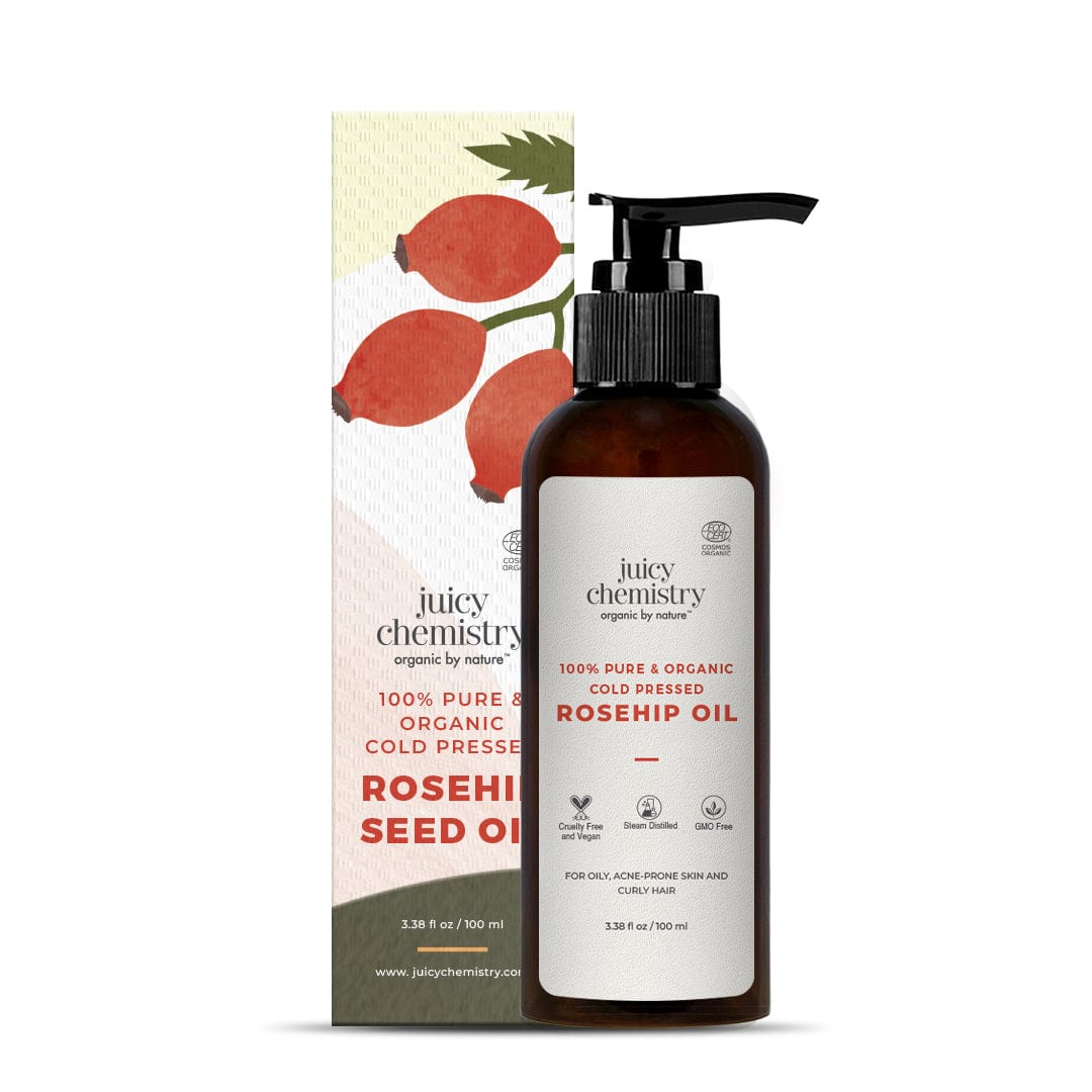 Pure and Organic Cold Pressed Rosehip Seed Oil for Face - Product Package Image