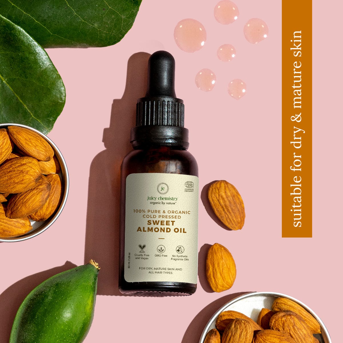 Pure and Organic Cold Pressed Sweet Almond Oil for Face