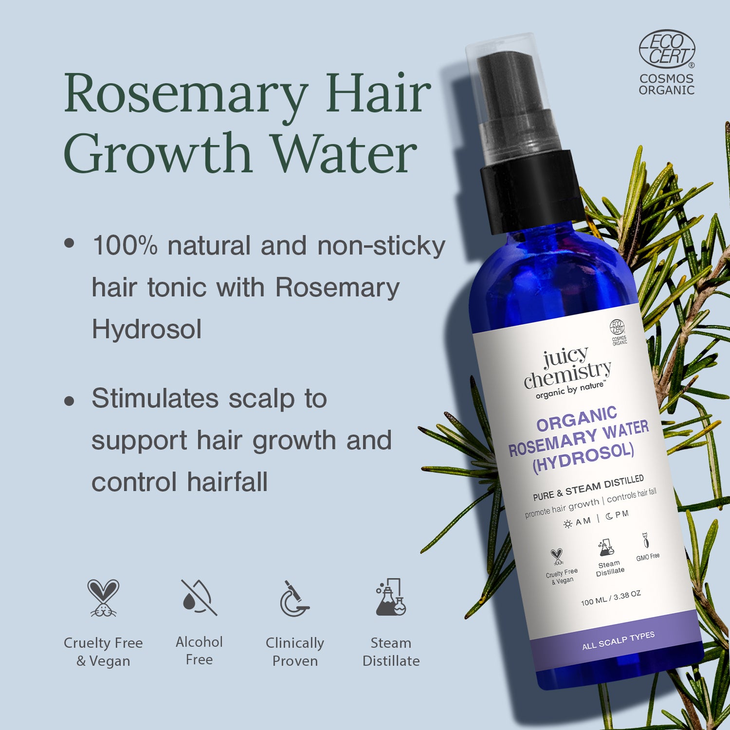 Organic Rosemary Water (Hydrosol)..