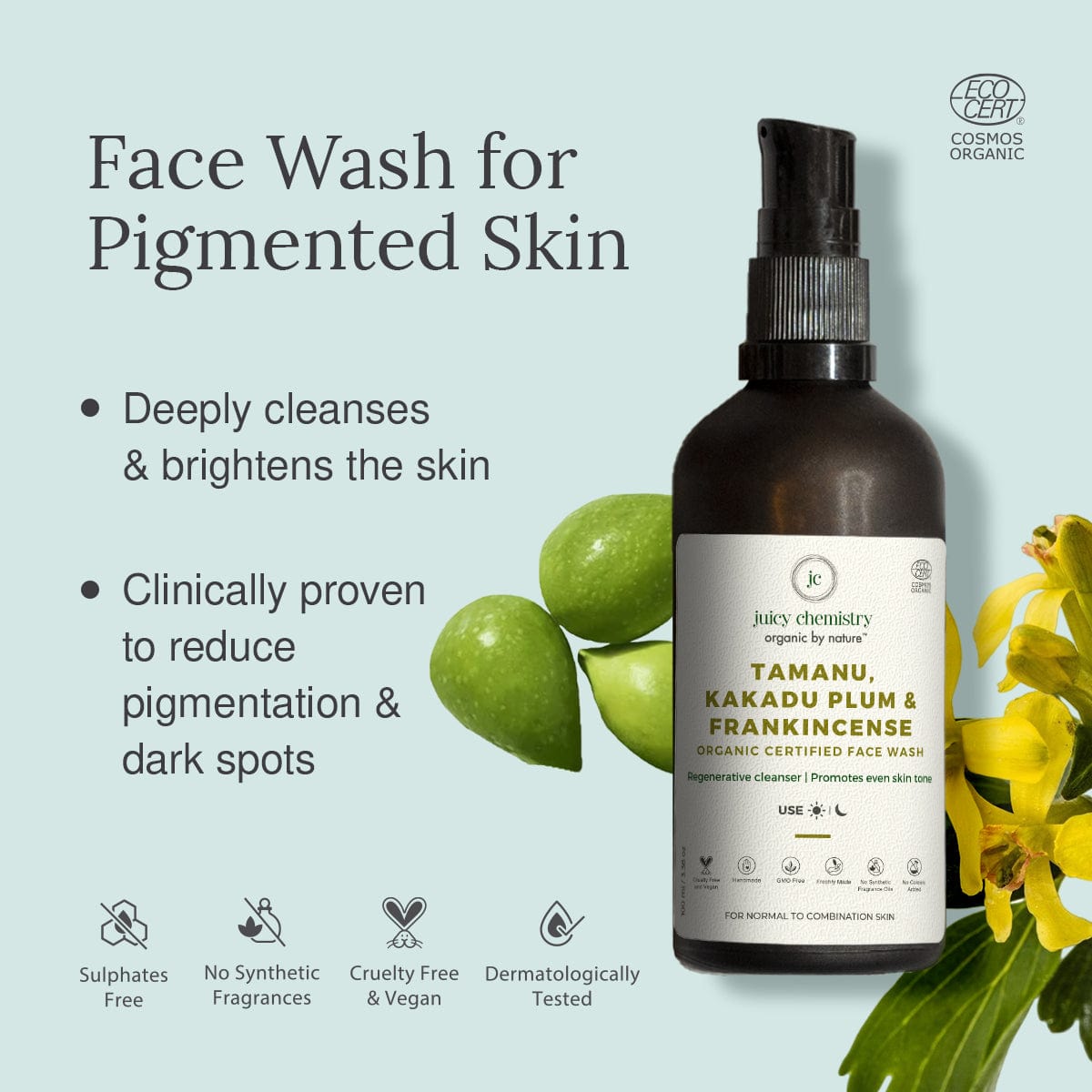 Tamanu, Kakadu Plum and Frankincense Organic Face Wash - Product Benefits