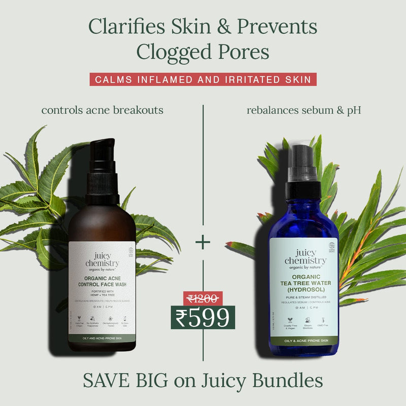 Hemp, Tea Tree & Neem Organic Face Wash 100 ml + Organic Tea Tree Wate