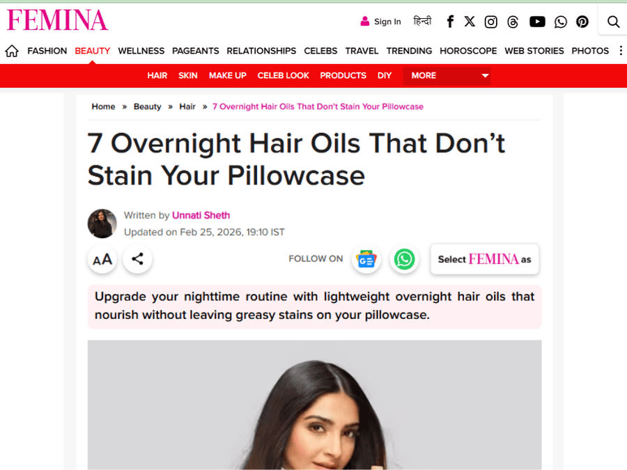 7 Overnight Hair Oils That Don’t Stain Your Pillowcase