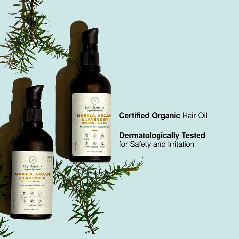 Marula Argan and Lavender Certified Organic Hair Oil