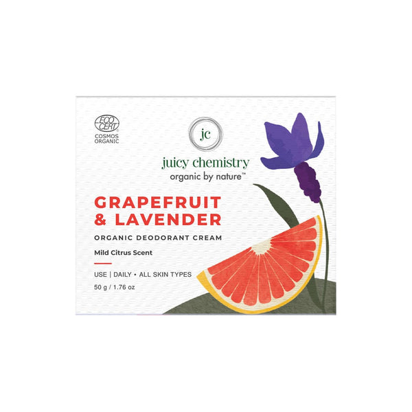 Natural Deodorant Cream Fresh Vibes Grapefruit Lavender Juicy Chemistry