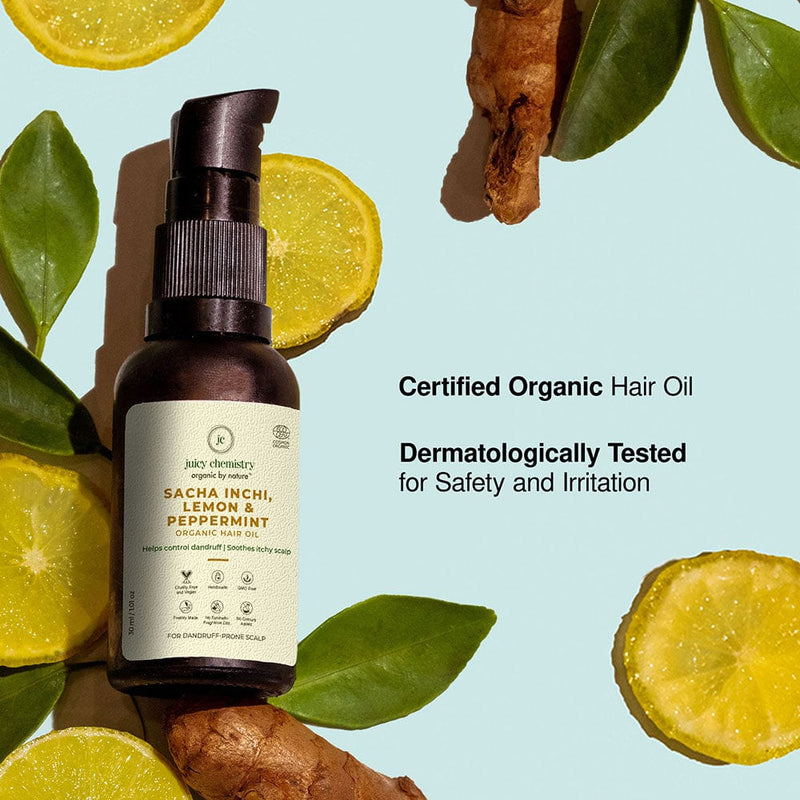 Sacha Inchi Lemon and Peppermint Organic and Natural Hair Oil