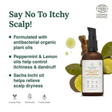 Sacha Inchi Lemon and Peppermint Organic Hair Oil for Dandruff