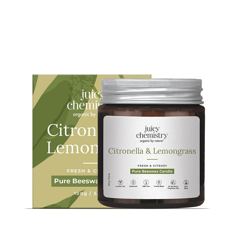 Citronella and Lemongrass Pure Beeswax Candle