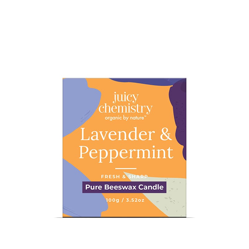 Lavender and Peppermint Pure Beeswax Candle - Product Packaging