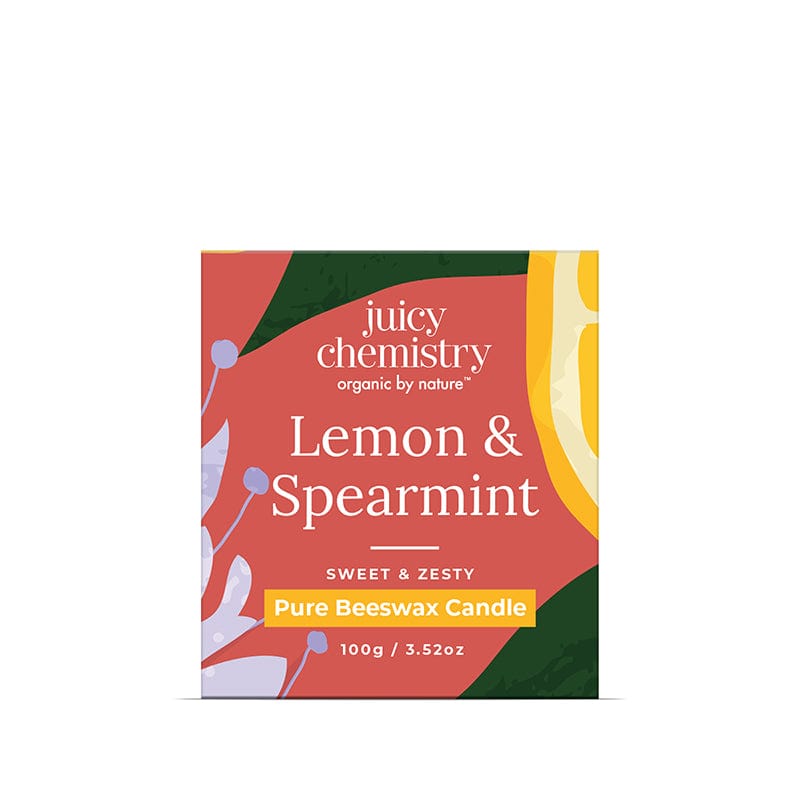 Lemon & Spearmint Pure Beeswax Candle - Product Packaging