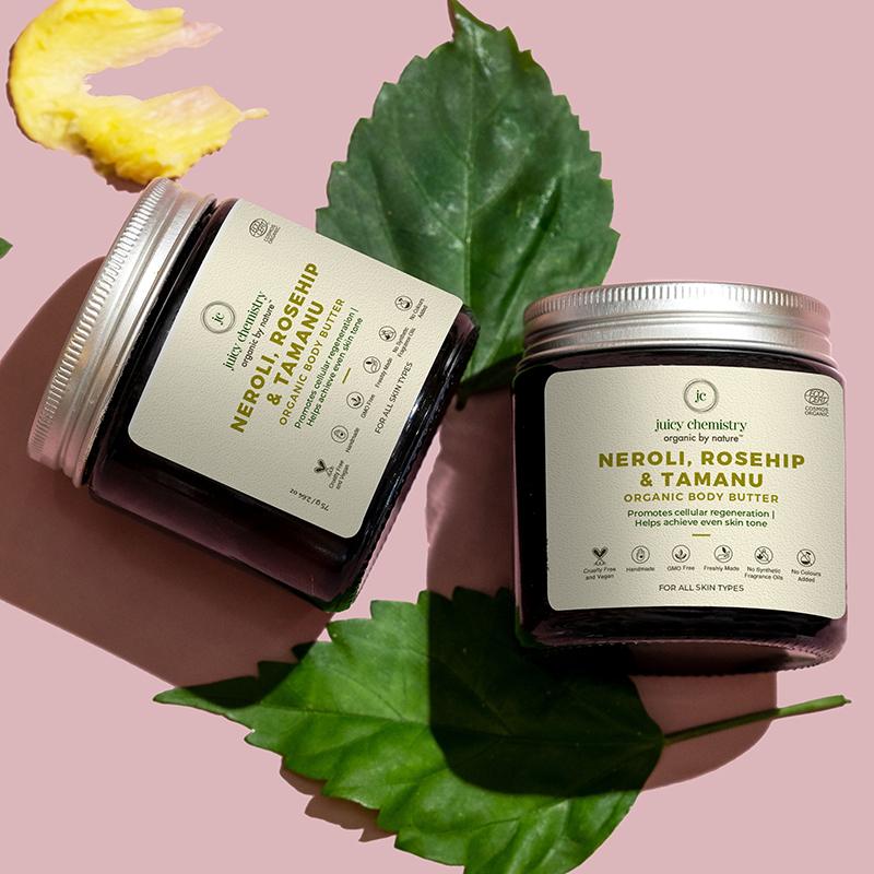 Neroli, Rosehip & Tamanu Organic Body Butter for stretch marks and pigmentation - juicychemistry